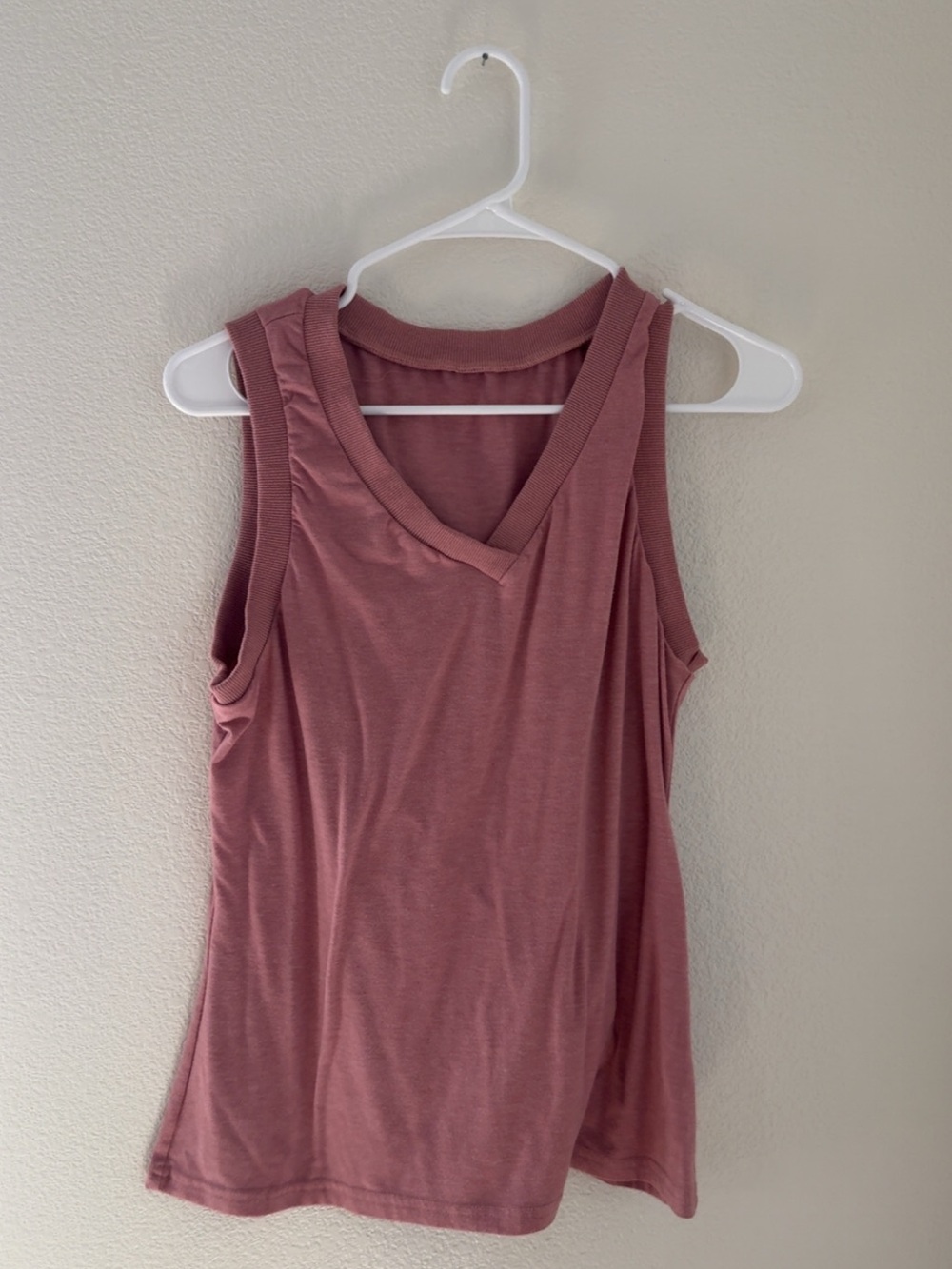 Sleeveless V-Neck Tank Top - Dusty Rose